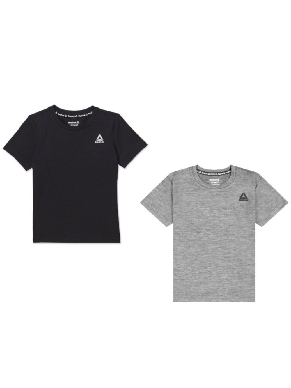Reebok Toddler Boys Athletic Delta Core Short Sleeve T-Shirt, Black & Gray, 18m